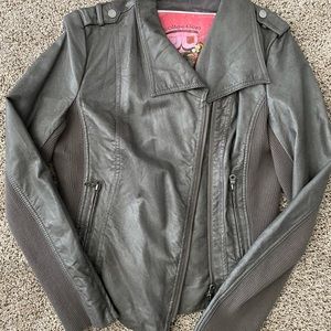 Gray leather jacket